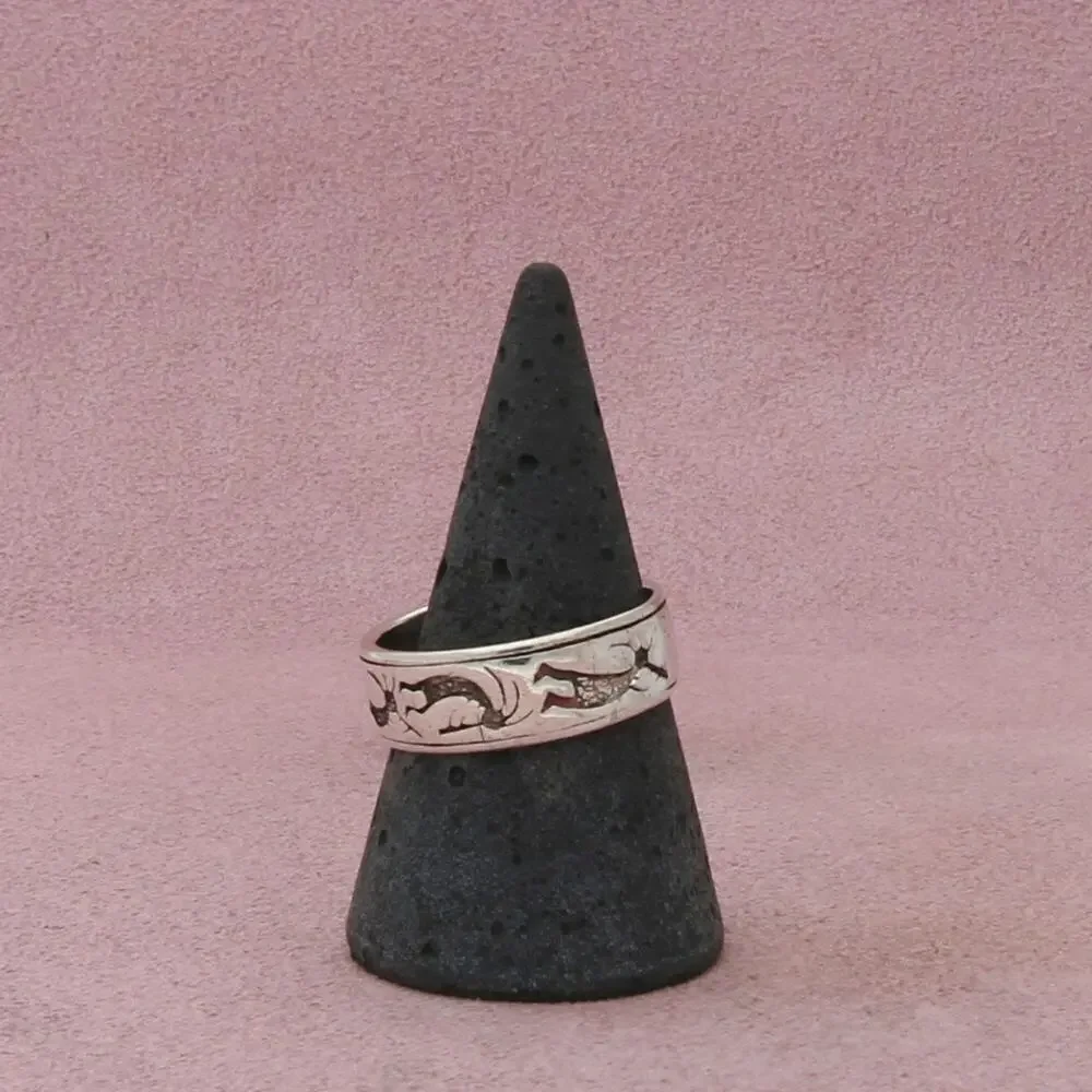 sterling silver southwestern kokopelli band ring size 9.5